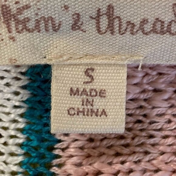 Hem & Thread Women's Rainbow Pastel Knit Long Sleeve Pullover Hoodie Size S - Picture 8 of 12